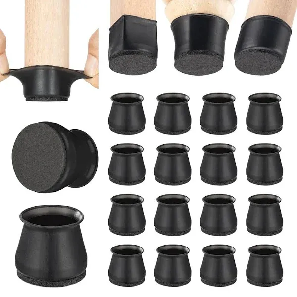 Aneaseit Chair Leg Floor Protectors - 16 pcs Black - Felt Medium, 