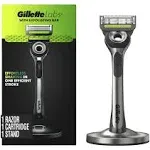 Gillette Labs Exfoliating Bar Razor + 1 Razor Blade Refill & Premium Magnetic Stand