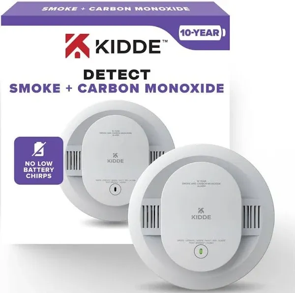 Kidde Combination Smoke and Carbon Monoxide Detector with Alarm and LED Warning Lights