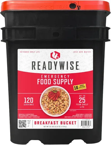 Readywise 01-121 120 Serving Breakfast Only Grab And Go Bucket