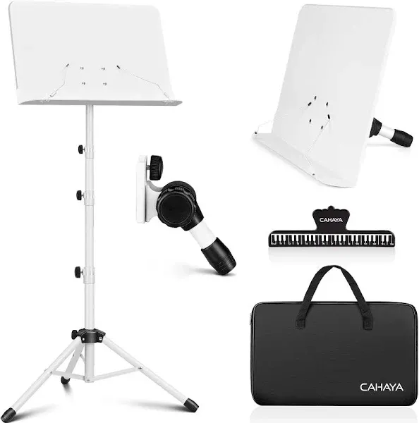 CAHAYA 5 in 1 Heightened Dual-use Sheet Music Stand &amp; Desktop Book Stand Meta...