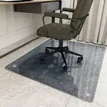 Easly 36" x 46" Chair Mat for Carpet - Office Chair Mat - Tempered Glass Floor Mat for Home/Office/Carpet Clear Computer Floor Mat - with 4