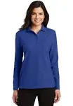 Port Authority L500LS Ladies Silk Touch Long Sleeve Polo - Burgundy, L