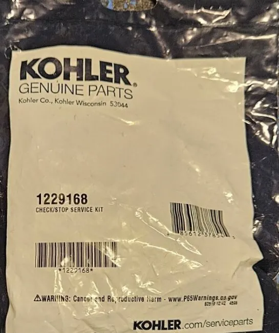 Kohler Part#1229168 Pressure Balance Cartridge Check/Stop Service Stop Kit