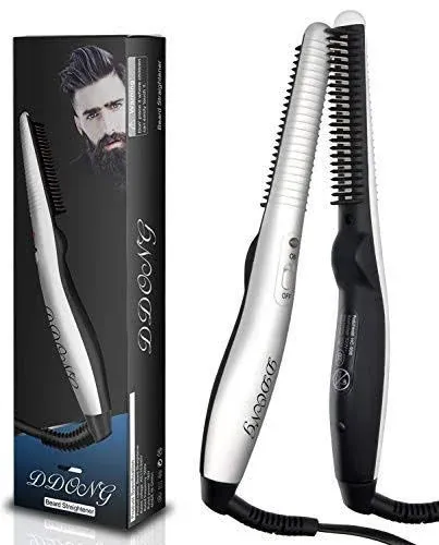 Beard Straightener Comb 40 Second Quick Heated Brush Beard Women Hair Compact 