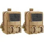 FRTKK 2 Pack Molle Pouches - Tactical Compact Water-Resistant EDC Pouch Bag Small Utility Pouch