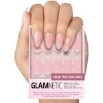 Glamnetic Press On Nails Cloud 9 | Jelly UV Finish Medium Pointed Almond Shape, Reusable Pink Nail Kit in 15 Sizes, SE