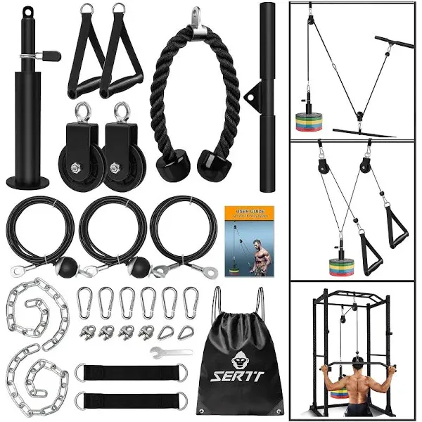 Weight Cable Pulley System Gym, SERTT Upgraded Cable Pulley Attachments for Gym