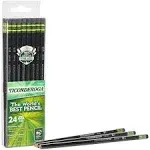 Ticonderoga No 2 Lead Pencils, Black Wood Barrel, Pack of 24