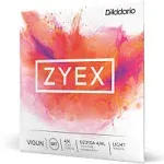 D&#039;Addario Zyex Violin String Set with Aluminum D, 4/4 Scale, Light Tension