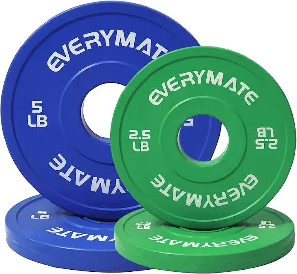 EVERYMATE Black Change Weight Plates 2.5LB Set Fractional Plate Olympic Bumper Plates for Cross Training Bumper Weight Plates Steel Insert Strength Training Weight Plates