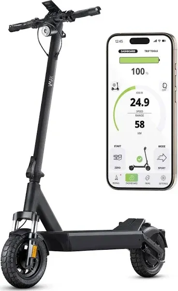 Electric Scooter - VMAX VX4 Swiss Engineered Electric Scooters for Adults - 1600W Peak Power 34, 46, 62-Mile Ranges, IPX6 Water Resistant UL Certified Fast Electric Scooter - 24 Months Warranty