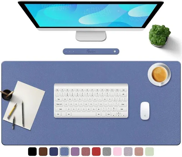 TOWWI PU Leather Desk Pad with Suede Base, Multi-Color Non-Slip Mouse Pad, 24...