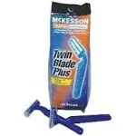 McKesson Twin-Blade Disposable Razor, Blue - Box/50