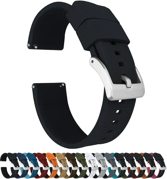 Smoke Grey Top / Black Bottom | Elite Silicone by Barton Watch Bands