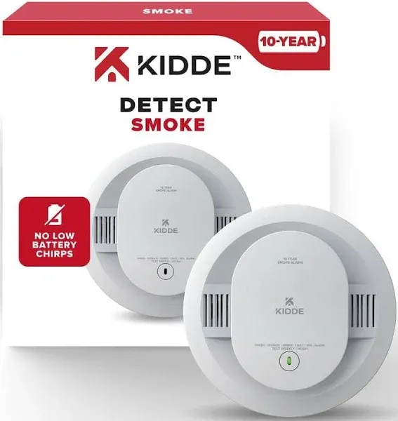 Kidde Hardwired Smoke Detector, 10-Year Battery Backup, Interconnectable, LED Warning Light Indicators