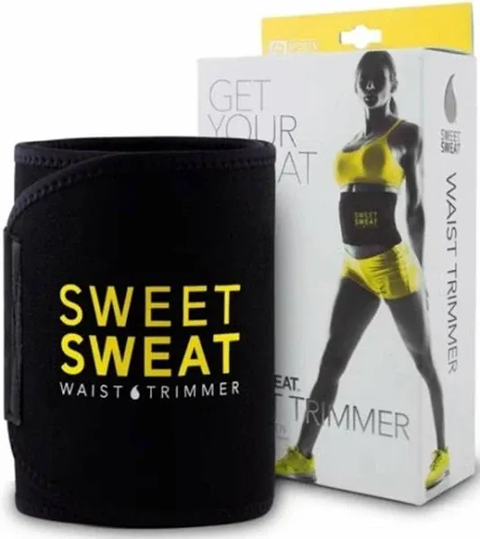 Sweet Sweat Waist Trimmer for Women and Men Training & Workouts - Black/Pink