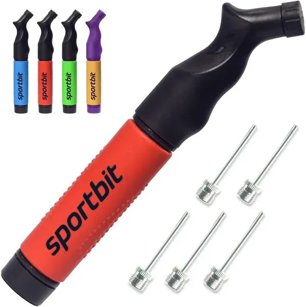 SPORTBIT Ball Pump with 5 Needles - Push and Pull Inflating System - Great fo