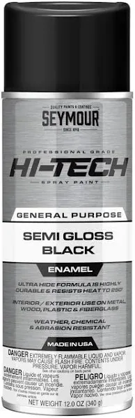 16-139 Hi-Tech Enamels Spray Paint, Semi-Gloss Black 12 Ounce (Pack of 1)