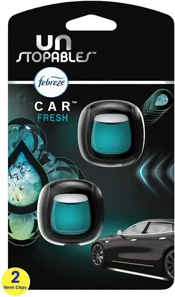 Febreze Unstopables Fresh Odor-Eliminating Car Vent Clip Air Freshener (2-Pack)