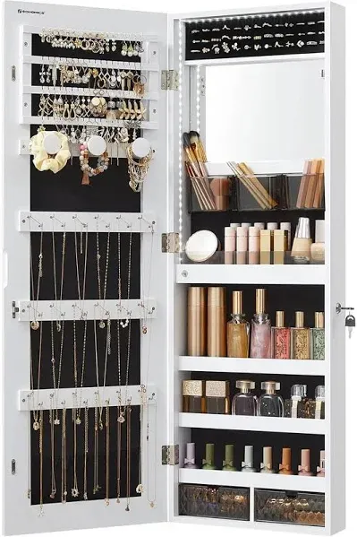 SONGMICS Jewelry Cabinet Armoire Organizer with LED Lights