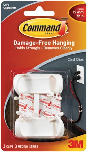 Command Clear Cord Clips Large