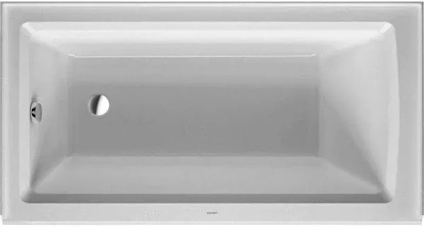 Soaking Tub Architec 60 x 32 Inch Integrated Panel &amp; Flange Right Drain White Acrylic