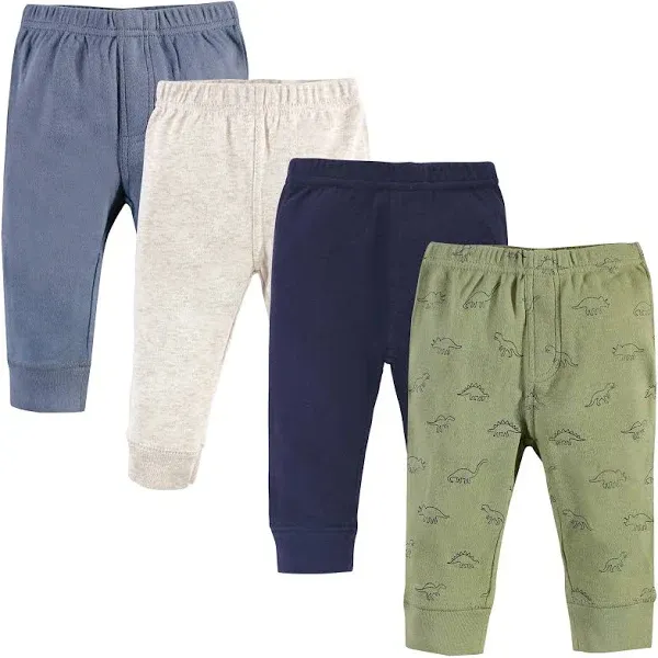 Touched by Nature Baby and Toddler Boy Organic Cotton Pants 4pk, Dino, 18-24 Months