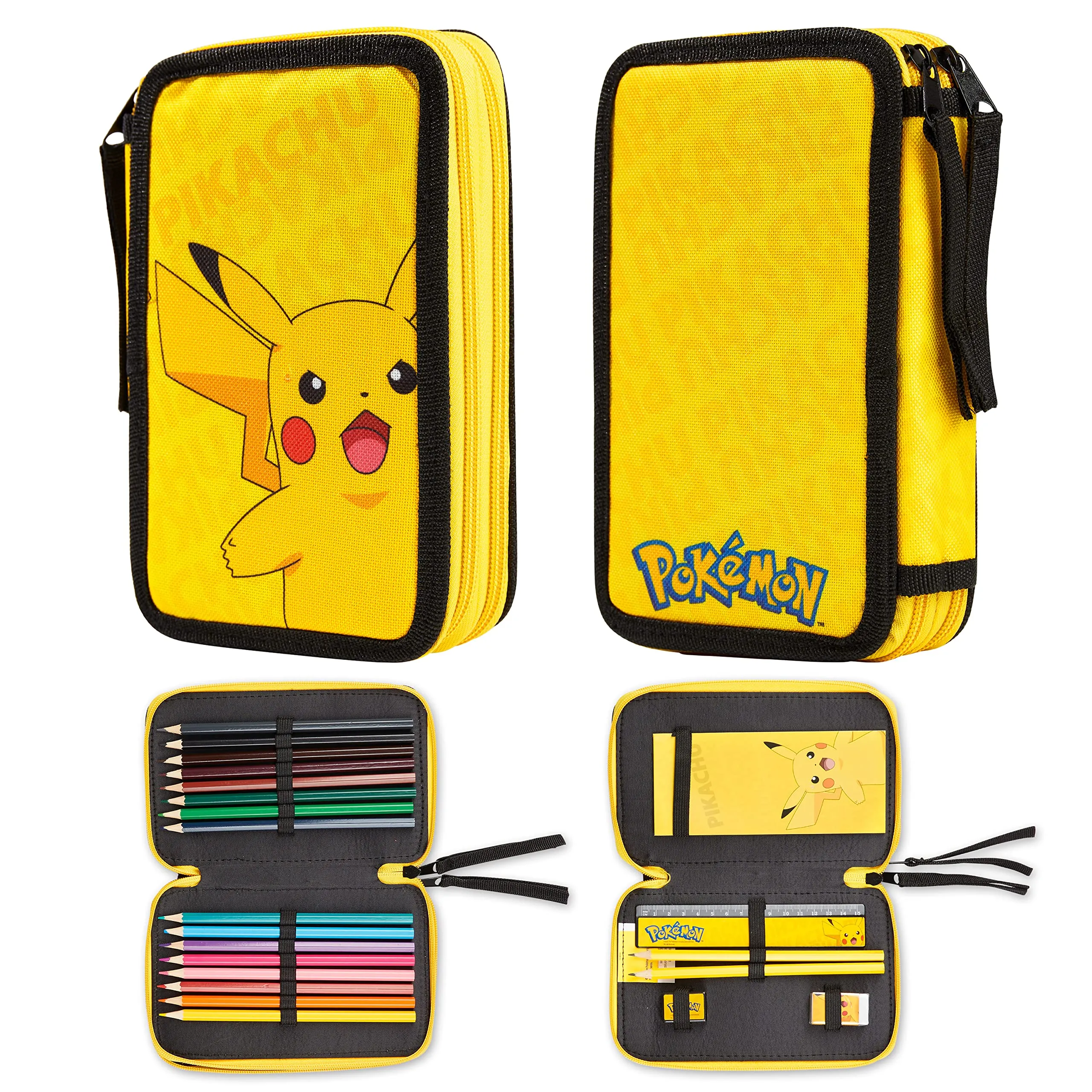 Pokemon Pencil Case for Boys Pikachu Filled Pencil Case Stationery Set