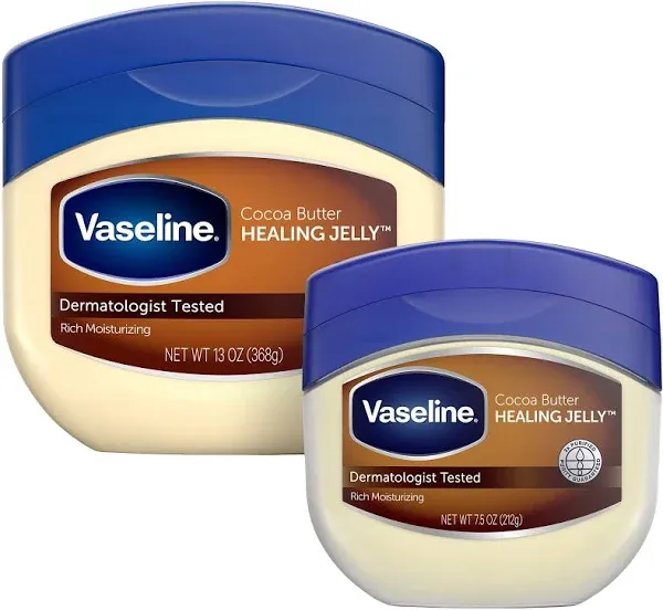 Vaseline Rich Moisturizing Cocoa Butter Healing Jelly, Dermatologist Tested, Nourishing Cocoa Butter, Moisturizes and Relieves Dull, Dry Skin,