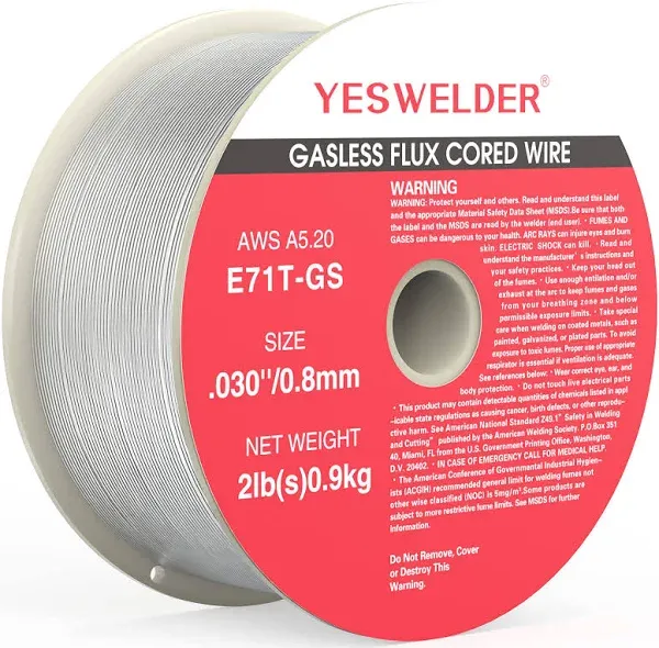 0.030 flux core welding wire, 10 Spools E71T-GS Low Splatter gasless Carbon S...