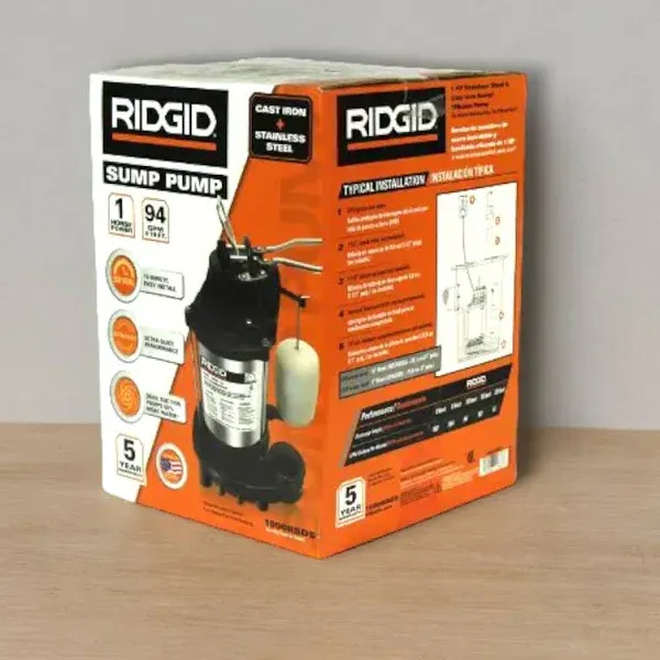 Ridgid 1000RSDS 1 HP Stainless Steel Dual Suction Sump Pump