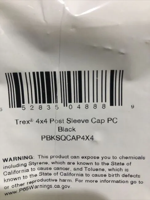 Trex Composit Post Cap Charcoal Black 4&#034; x 4&#034; 890005