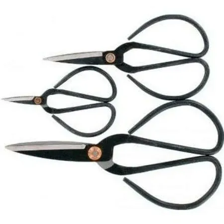 3Pc Black Handle Chinese Scissor Set in Box (8&#034; 6&#034; &amp; 4&#034;)