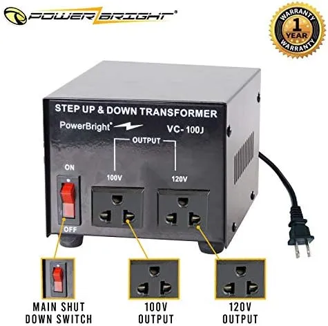 Power Bright 100W Step Up & Down Japanese Transformer