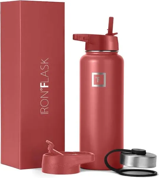 Iron Flask Sports Water Bottle 3 Lids Leak Proof