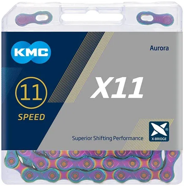 KMC X11 Chain 11-Speed 118 Links Bike Chain Aurora