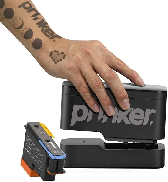 Prinker S Temporary Tattoo Device Package For Your Instant Custom Temporary Tattoos With Premium Cosmetic Black Ink