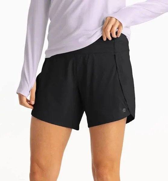 Free Fly Womens Bamboo Breeze Lined Black Shorts Size S UPF 50 6 Inch Inseam