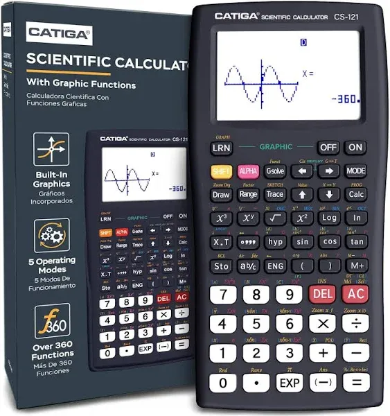 Catiga Scientific Graphic and Engineering Calculator, Black (CS-121B)