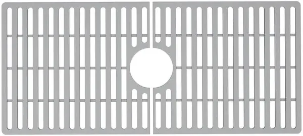 32 In. X 15 In. Silicone Bottom Grid for 36 In. Single Bowl Kitchen Sink in Gray