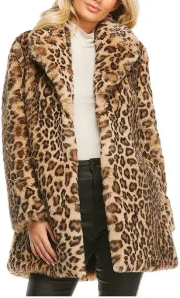 Bellivera Womens Leopard Print Fleece Coat, Fall and Winter Fashion Fuzzy Jacket Faux Fur Fluffy Cardigan Overcoat