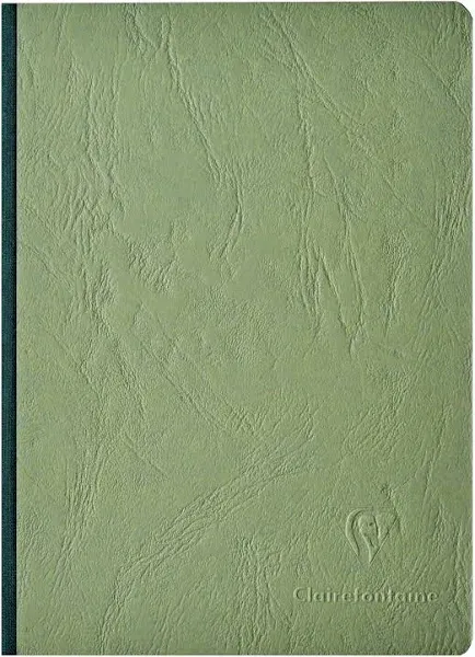 Clairefontaine Basic Clothbound Ruled Notebook in Green - 6 x 8.25 NEW