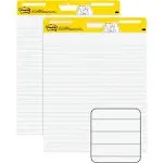 Post-it Super Sticky Easel Pad, 25" x 30", Lined, 30 Sheets, White