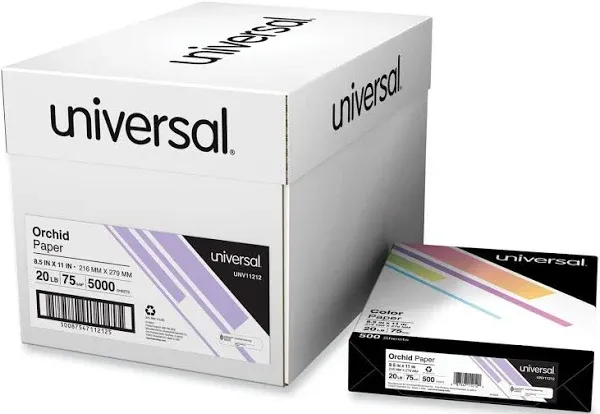 Universal 11212 8.5&#034; x 11&#034; 20-lb. Deluxe Colored Paper - Orchid (500/RM) New