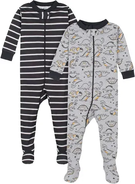 Gerber Baby & Toddler Boys 2-Pack Snug Fit Footed Cotton Pajamas