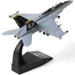 NUOTIE 1/100 F/A-18 Super Hornet Diecast Metal Fighter Jet Model Kits Pre-Build Replica 1943-2018 Jolly Roger Livery Military for Display Collection