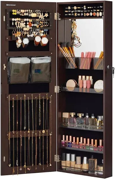 SONGMICS Lockable Jewelry Cabinet Armoire Storage Organizer