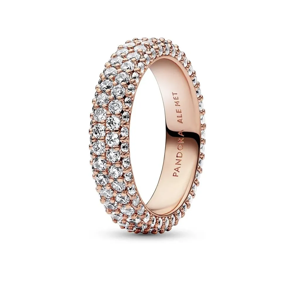 Pandora Rose Gold Crystal Cluster Band Ring