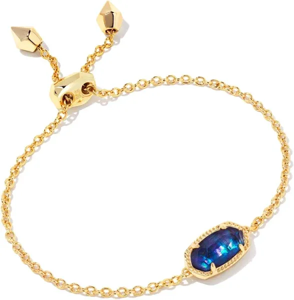 Elaina Gold Adjustable Chain Bracelet in Navy Abalone | Kendra Scott